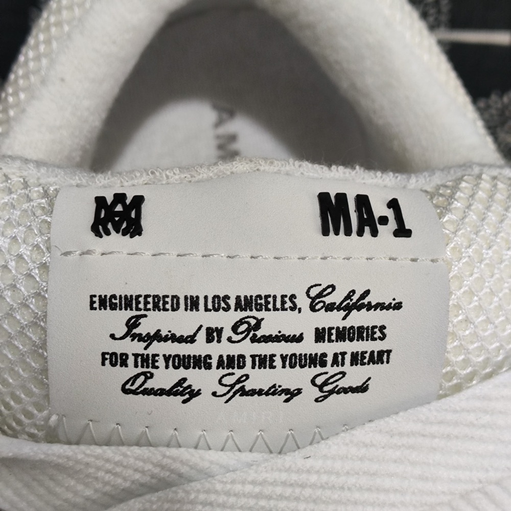 AMIRI White Low-Top Athletic Sneakers with Star Perforation - Picture 2 of 15